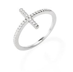 Amen Třpytivý stříbrný prsten se zirkony Diamonds RCRBBZ (Obvod 52 mm)