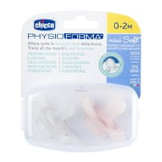 Chicco Dudlík Physio Mini Soft celosilikonový 0-2m holka 2 ks