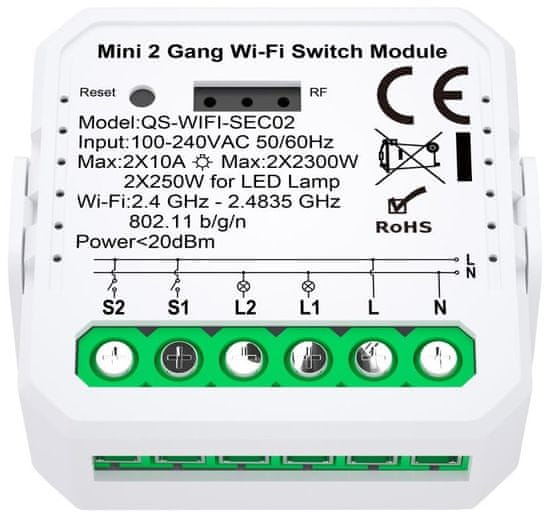 IMMAX NEO LITE SMART kontroler V7, 2-tlačítkový Wi-Fi, TUYA