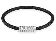 Guess Černý kožený náramek Acapulco JUMB02141JWSTBK (Délka 19,5 cm)