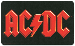 CurePink Podložka na jídelní stůl AC/DC: Logo (23 cm x 14 cm) plastová