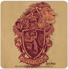 CurePink Tácek pod sklenici Harry Potter: GRYFFINDOR LOGO (10 x 10 cm)