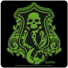 CurePink Tácek pod sklenici Harry Potter: Death Eater Logo (10 x 10 cm)