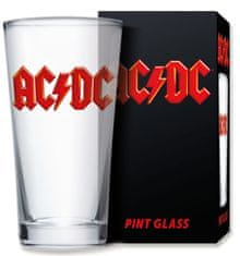 CurePink Sklenice AC/DC: Logo (objem 500 ml)