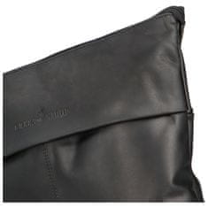 Green Wood Praktický univerzální kožený batoh Lukes, černý