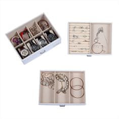 Troli Moderní bílá šperkovnice s 6 zásuvkami