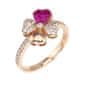 Růžově pozlacený stříbrný prsten se zirkony Love RQURR (Obvod 56 mm)