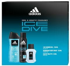 Adidas Ice Dive - toaletní voda s rozprašovačem 50 ml + sprchový gel 250 ml + deodorant ve spreji 150 ml