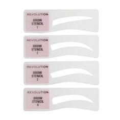 Makeup Revolution Pudr na obočí se šablonou (Brow Powder Stamp & Stencil Kit) 0,65 g (Odstín Dark Brown)