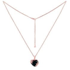 Silvego Stříbrný/ pozlacený náhrdelník Trabl s Brilliance Zirconia ve tvaru srdce DCC1610411NRG