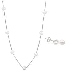 JwL Luxury Pearls Zvýhodněná perlová souprava šperků JL0026 a JL0355 (náhrdelník, náušnice)