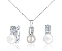 JwL Luxury Pearls Zvýhodněná perlová souprava šperků JL0644 a JL0645 (náhrdelník, náušnice)