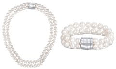 JwL Luxury Pearls Zvýhodněná perlová souprava šperků JL0598 a JL0656 (náramek, náhrdelník)