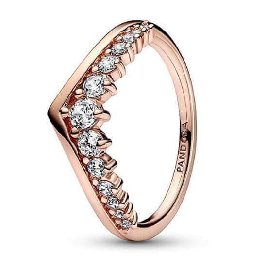 Pandora Třpytivý bronzový prsten Rose Timeless 182320C01