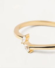 PDPAOLA Jemný pozlacený prsten se zirkony EVA Gold AN01-876 (Obvod 52 mm)
