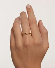 PDPAOLA Jemný pozlacený prsten se zirkony EVA Gold AN01-876 (Obvod 52 mm)