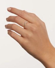 PDPAOLA Půvabný pozlacený prsten se zirkony CIEL Gold AN01-823 (Obvod 52 mm)