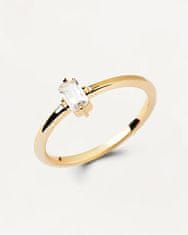 PDPAOLA Elegantní pozlacený prsten s čirým zirkonem MIA Gold AN01-806 (Obvod 52 mm)