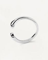PDPAOLA Otevřený minimalistický prsten ze stříbra CRUSH Silver AN02-903 (Obvod 58 mm)