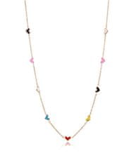 Viceroy Slušivý pozlacený náhrdelník se srdíčky San Valentín 14001C01012