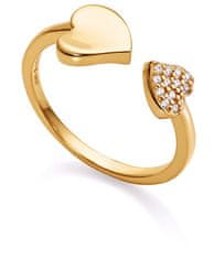 Viceroy Něžný pozlacený prsten se srdíčky San Valentín 13125A01 (Obvod 52 mm)