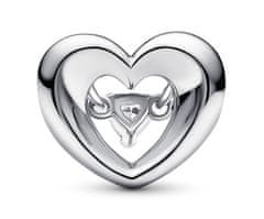 Pandora Půvabný stříbrný drops Srdce s plovoucím zirkonem Moments 792493C01