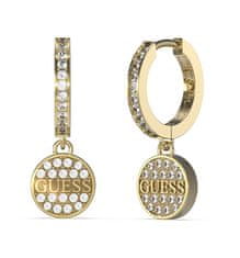 Guess Oslnivé pozlacené náušnice Huggie Me JUBE03137JWYGT/U