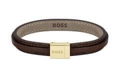 Hugo Boss Hnědý kožený náramek pro muže Grover 1580329 (Délka 17,5 cm)