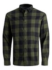 Jack&Jones Pánská košile JJEGINGHAM Slim Fit 12181602 Dusty Olive (Velikost M)