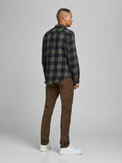 Jack&Jones Pánská košile JJEGINGHAM Slim Fit 12181602 Dusty Olive (Velikost M)