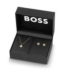 Hugo Boss Luxusní sada pozlacených šperků Medallion 1570149 (náhrdelník, náušnice)