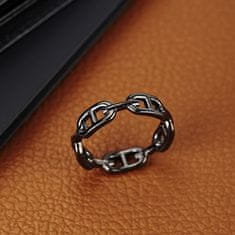 Morellato Nadčasový černý prsten z oceli Catene SATX250 (Obvod 61 mm)
