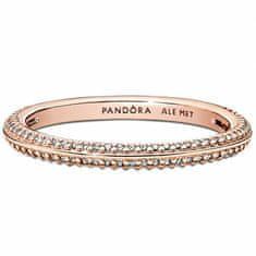 Pandora Třpytivý pozlacený prsten Rose Me 189679C01 (Obvod 58 mm)