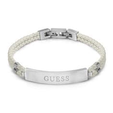 Guess Bílý kožený náramek Malibu JUMB01346JWSTWIT/U