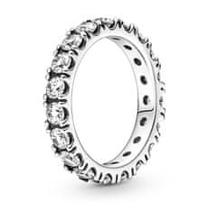 Pandora Třpytivý stříbrný prsten s čirými krystaly Timeless 190050C01 (Obvod 58 mm)
