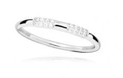 Silver Cat Minimalistický stříbrný prsten se zirkony SC512 (Obvod 56 mm)