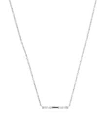Silver Cat Minimalistický stříbrný náhrdelník s kubickými zirkony SC510