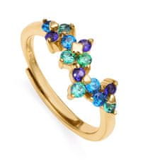 Viceroy Okouzlující pozlacený prsten s barevnými zirkony 13136A0 (Obvod 55 mm)