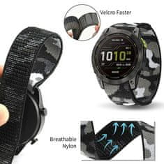 4wrist Nylonový Loop řemínek pro Garmin Fenix 7S/6S/5S - 20 mm - Black