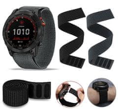 4wrist Nylon Loop řemínek pro Garmin Fenix 7/6/5/Forerunner 935/945 - 22 mm - Black