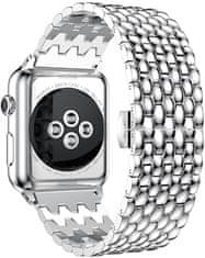 4wrist Ocelový tah s dračím vzorem pro Apple Watch 42/44/45/49 mm - Silver