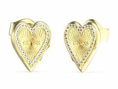 Guess Krásné pozlacené náušnice Love Me Tender JUBE03237JWYGT/U