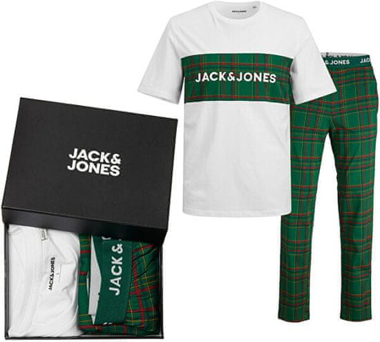 Jack&Jones Pánské pyžamo JACJJ Standard Fit 12246380 White