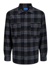 Jack&Jones Pánská košile JORBLAFRI Relaxed Fit 12245681 Black (Velikost XL)