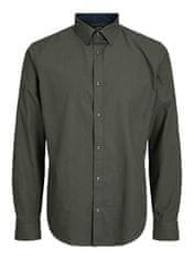 Jack&Jones Pánská košile JPRBLABELFAST Comfort Fit 12239027 Olive Night (Velikost S)