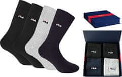 FILA 4 PACK - pánské ponožky FB4405/4-999 (Velikost 39-42)