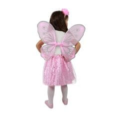 Rappa Dětský kostým tutu sukně růžová motýl s hůlkou a křídly