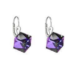 Evolution Group Stylové náušnice s krystaly Swarovski 31028.5 heliotrope