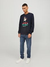 Jack&Jones Pánská mikina JORXMAS Standard Fit 12247523 Sky Captain (Velikost S)