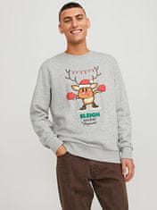 Jack&Jones Pánská mikina JORXMAS Standard Fit 12247523 Light Grey Melange (Velikost XL)